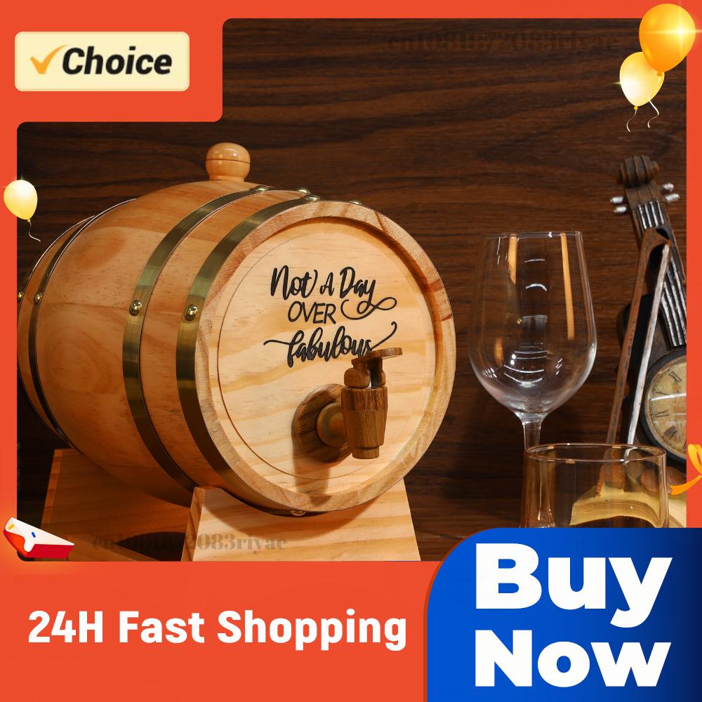 Wine Beer Rum - 3L Engraved Whiskey Barrel with Stand