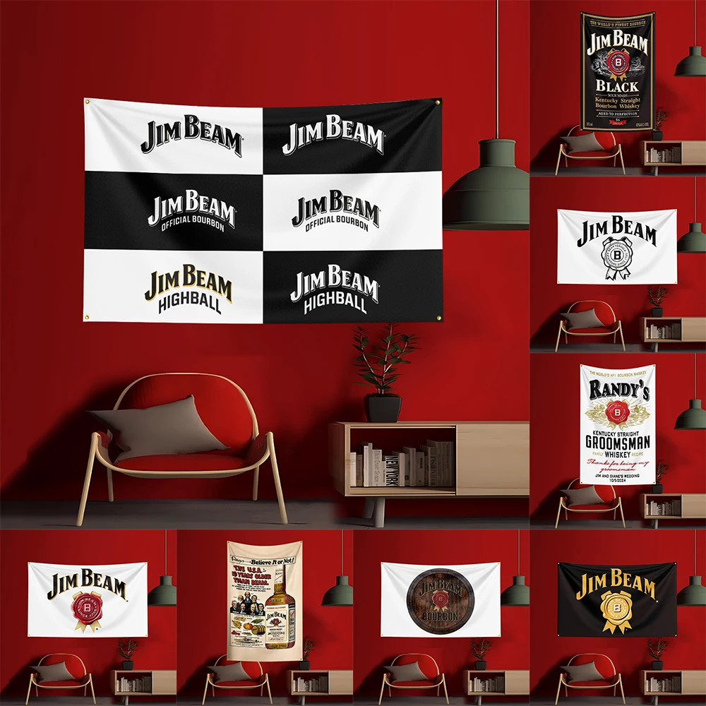 Wine Beer Rum - 90X150CM Whisky-J-jim beams Flag Polyester Printed