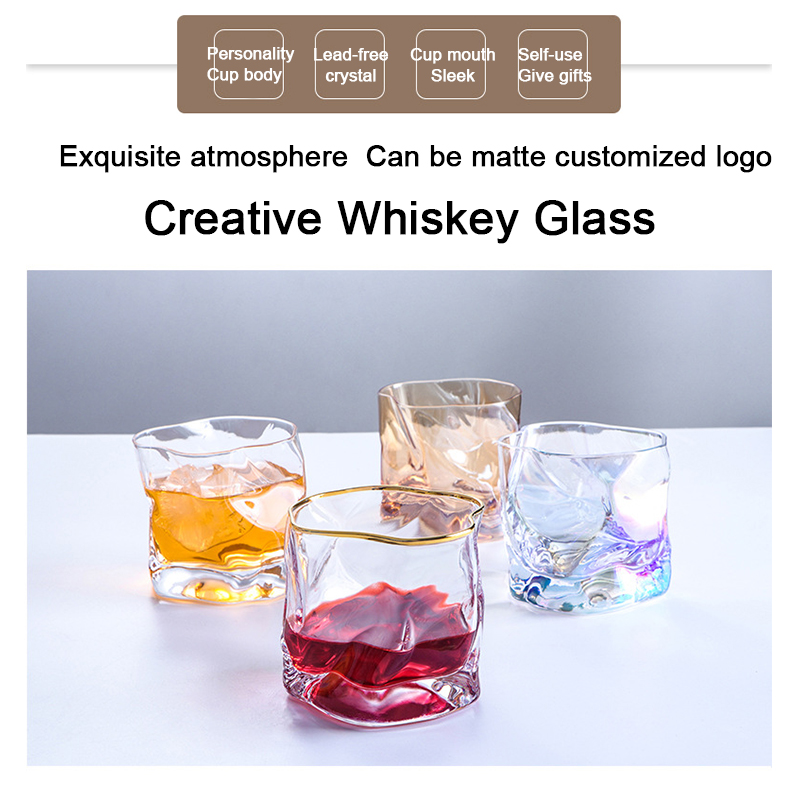 Wine Beer Logo - (Can engrave logo) 210ML crystal whiskey