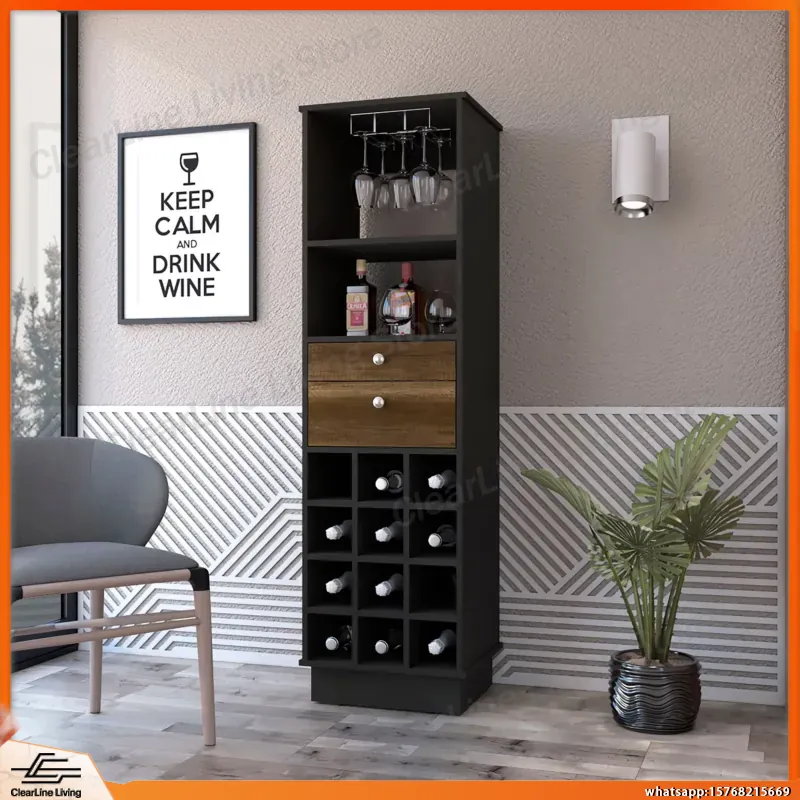 Wine Beer Rum - Built-in Wine Rack Bar Cabinet with