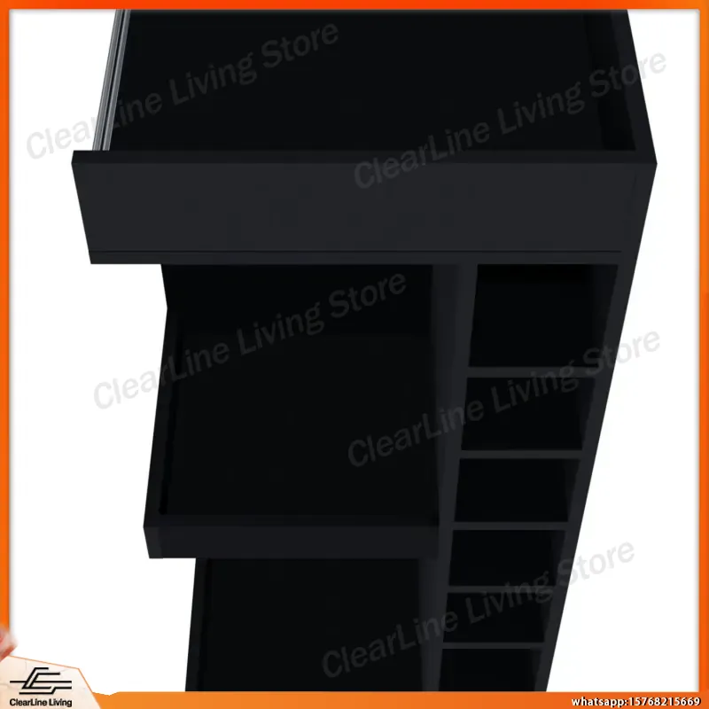 Black Corner Bar Cabinet with  - Wine Beer Rum 评论和价格