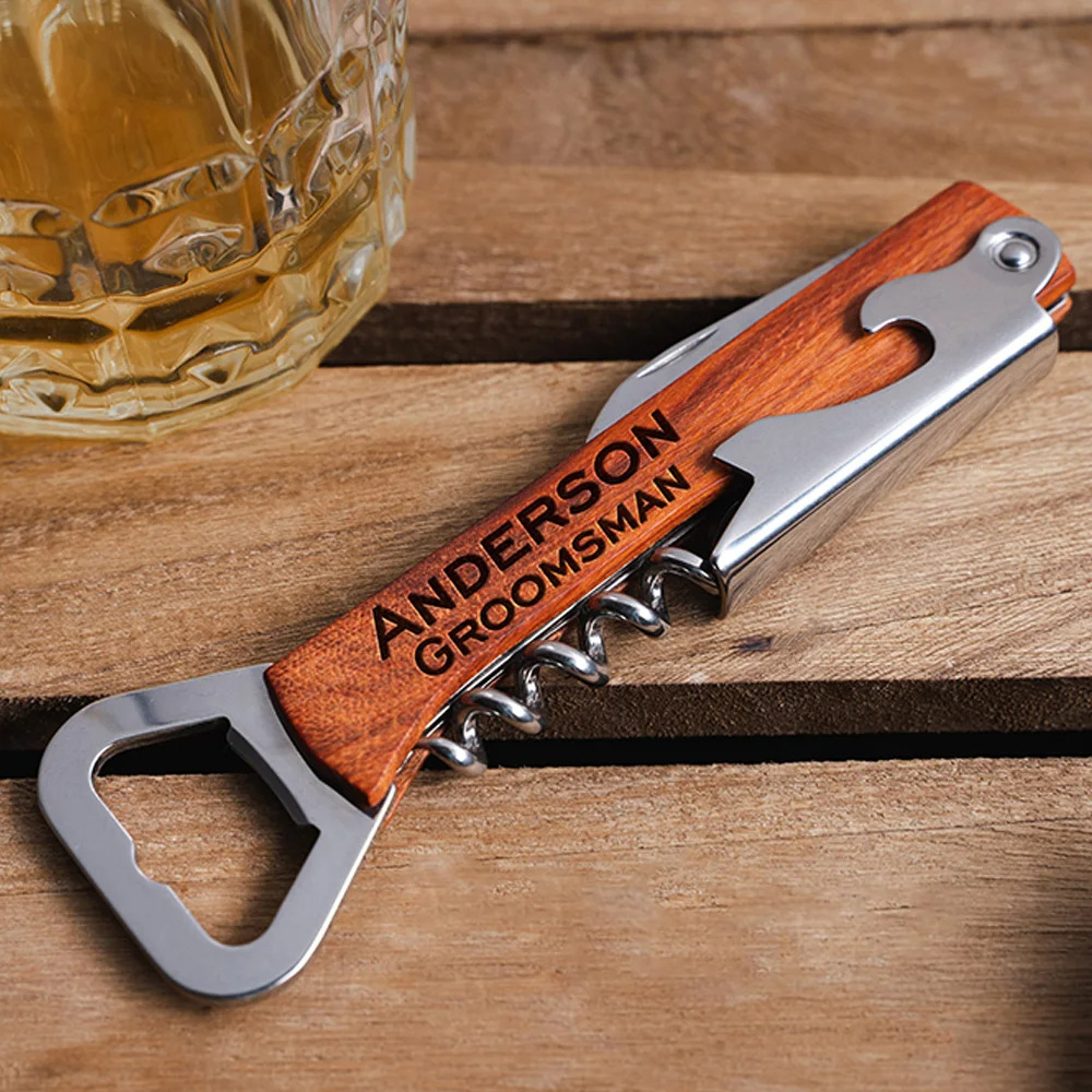 Personalised Logo Wood Handle  - Wine Beer Logo 评论和价格