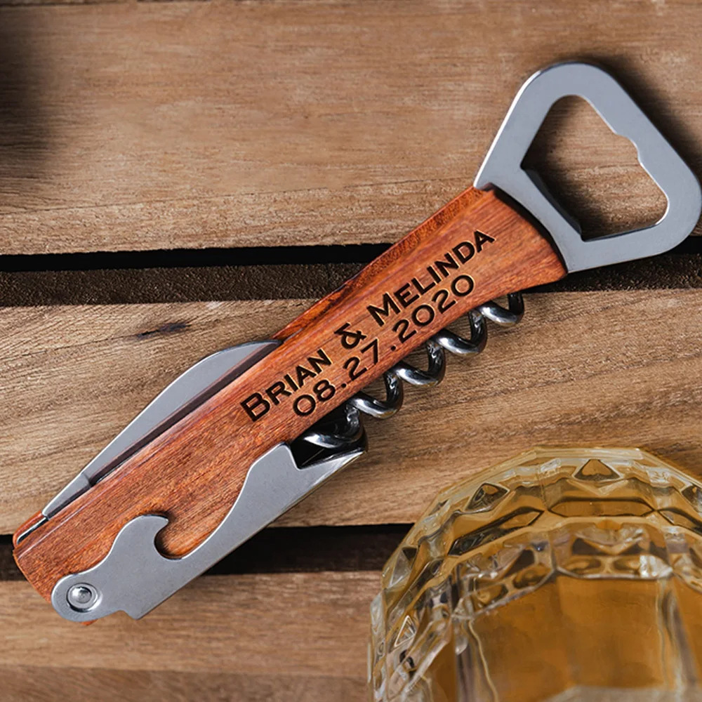 Personalised Logo Wood Handle  - Wine Beer Logo 评论和价格