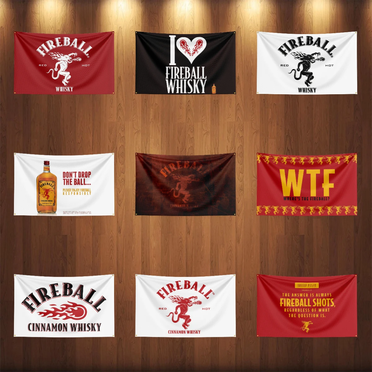 3×5ft whisky-f-fireballs Flag  - Wine Beer Rum 评论和价格