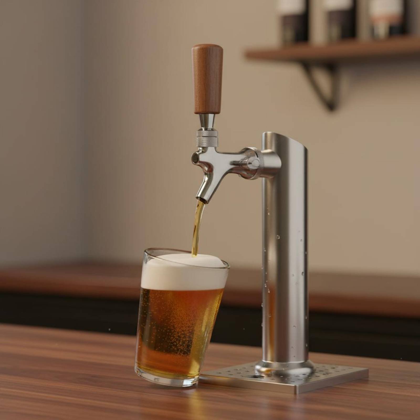 Short Wooden Beer Handle Solid - Wine In Beer 评论和价格